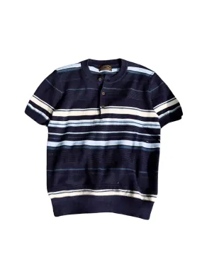 Tencel knitted Striped Navy t-shirt