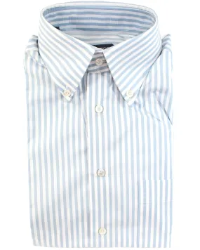 Tom Ford Button-Down Shirt Powder Blue White Stripes Modern Fit 39 - 15 1/2 SALE