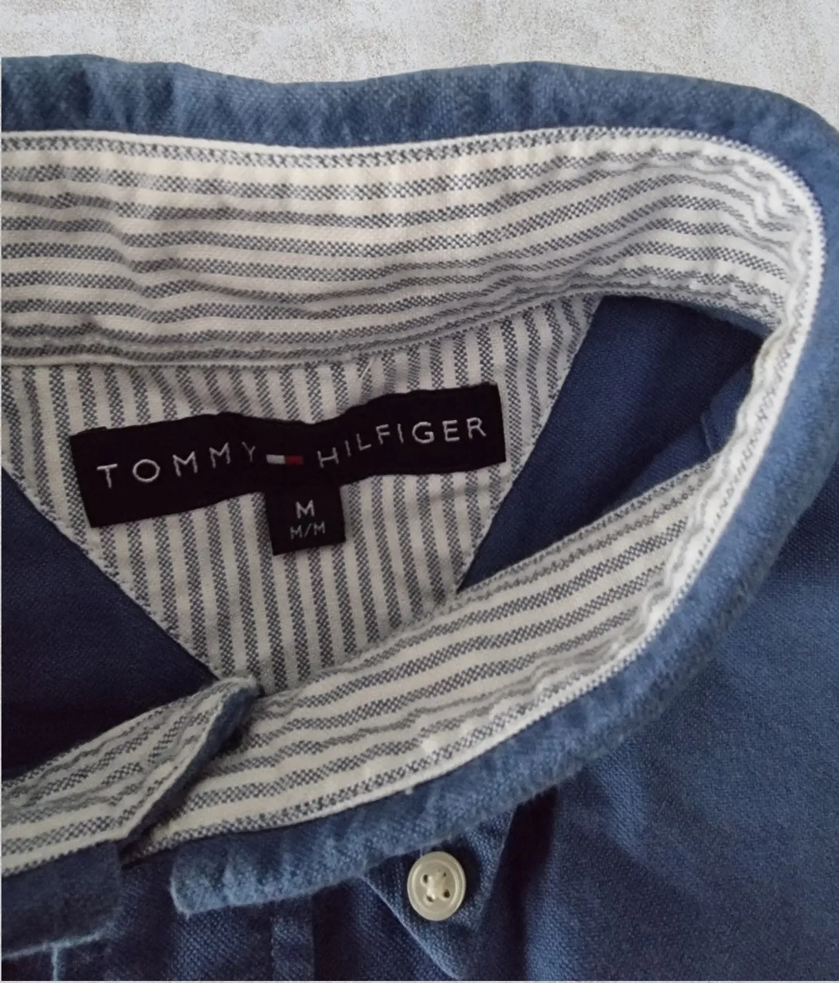 Tommy Hilfiger Mens Blue Casual Oxford Shirt Size M