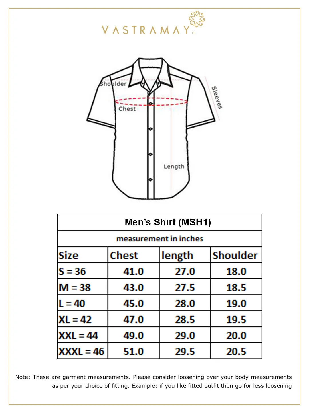 VASTRAMAY Men's Blue Cotton Ethnic Shirt