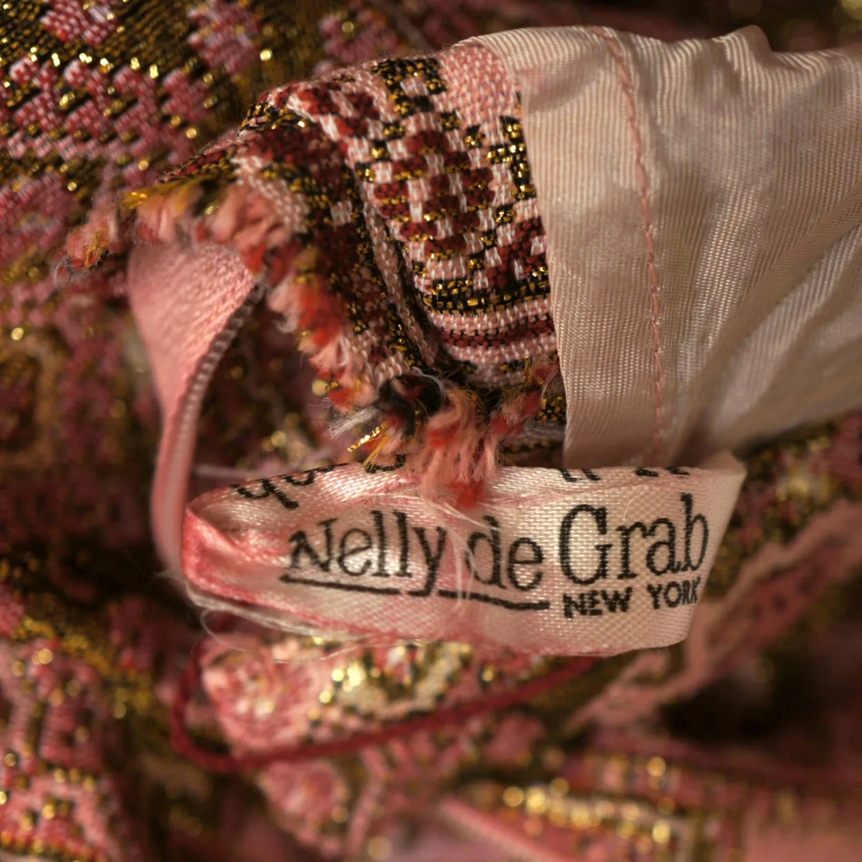 Vintage 1960s Nelly de Grab New York Metallic Brocade Skirt 28 Inch Waist