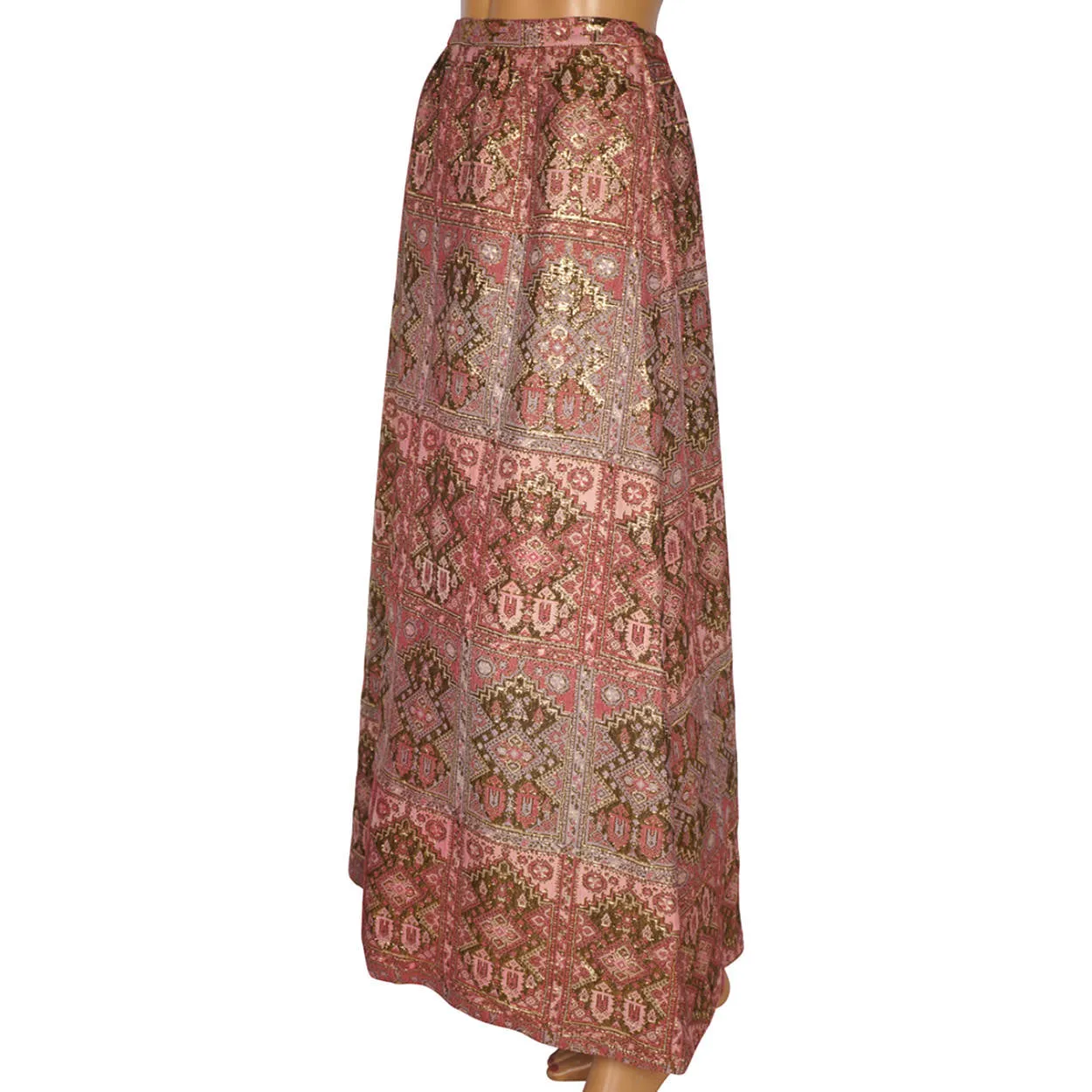 Vintage 1960s Nelly de Grab New York Metallic Brocade Skirt 28 Inch Waist