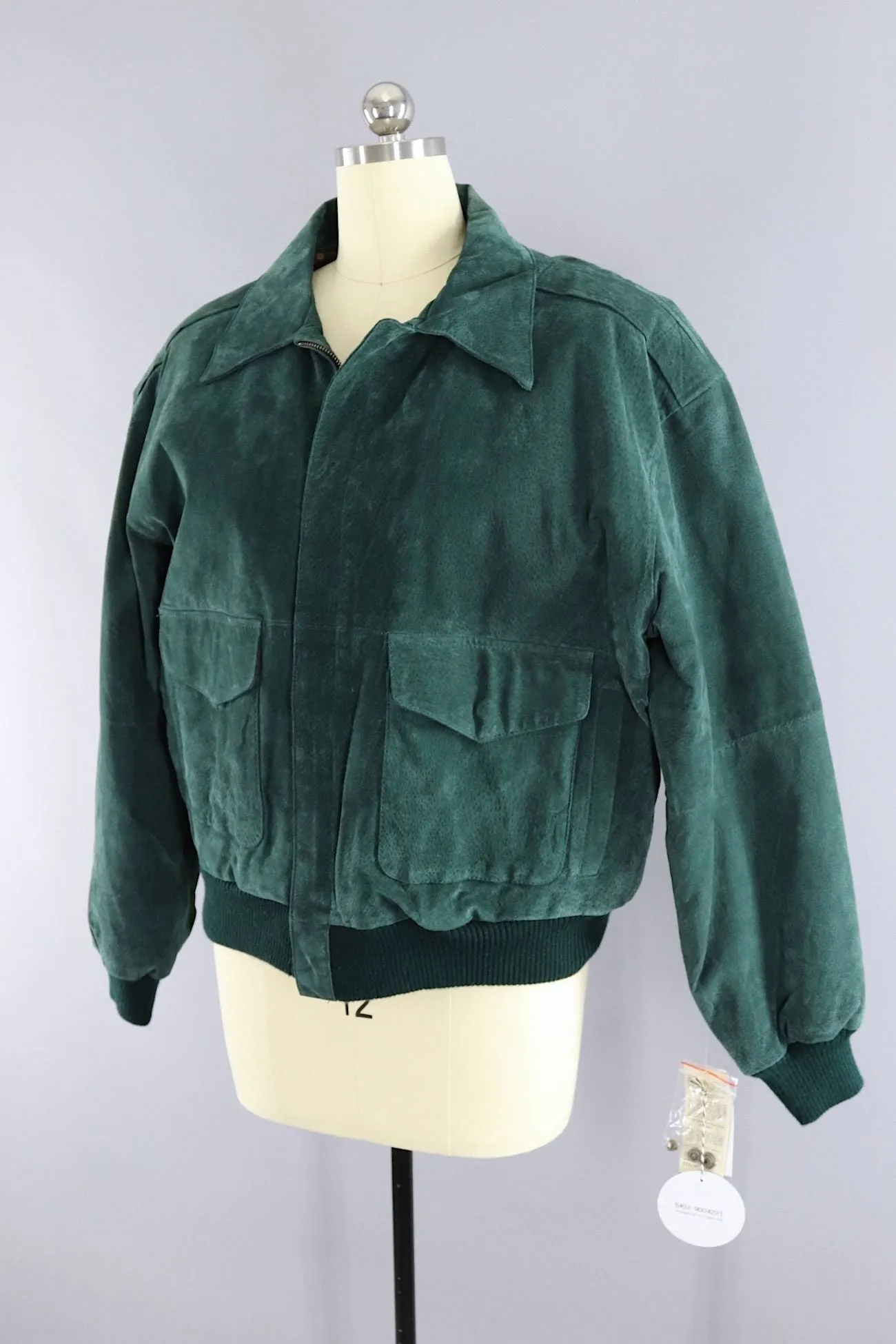 Vintage Green Suede Flight Jacket