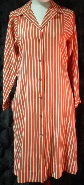 Vintage Halston Red and White Shirt Dress