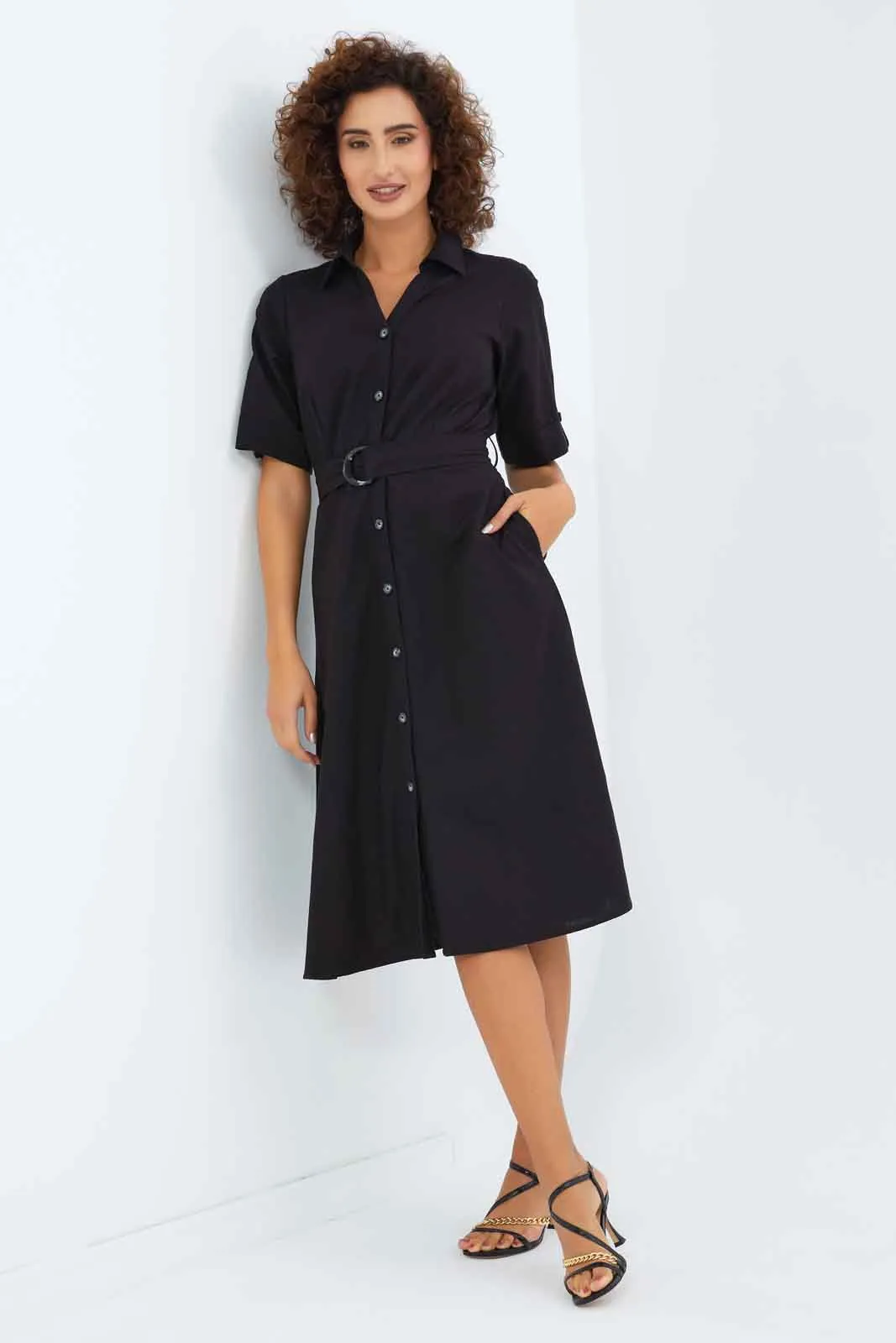 Women Black Shirt Dress