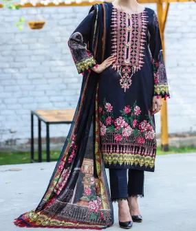 Women "YUZI" Lawn Embroidered Unstitched Summer Suit