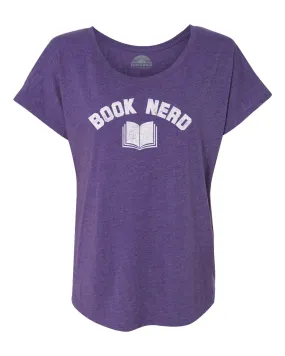 Women's Book Nerd Vintage Geeky Nerdy Literary Scoop Neck T-Shirt