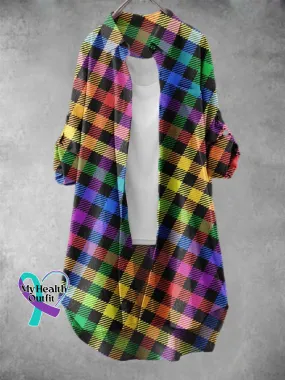 Women's Rainbow Plaid Pattern Art Print Dress