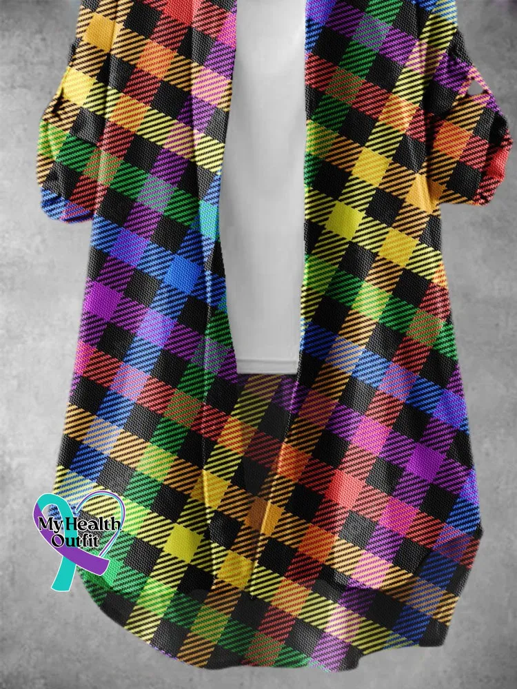 Women's Rainbow Plaid Pattern Art Print Dress