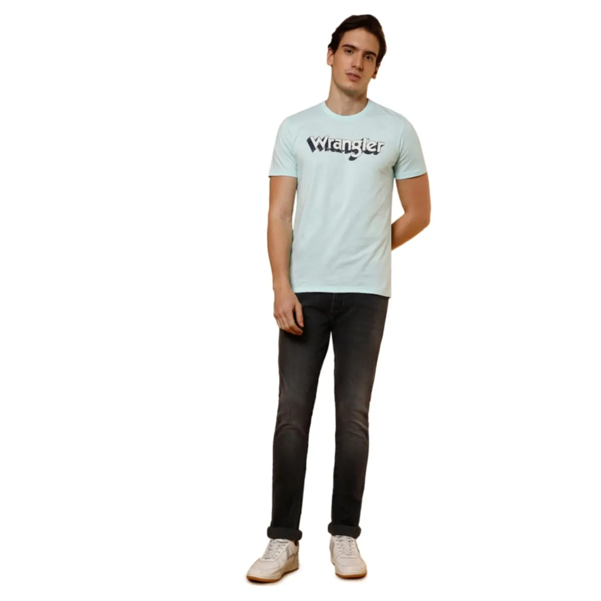 Wrangler Men's Regular Fit T-Shirt (WMTS005614_ICY Morn