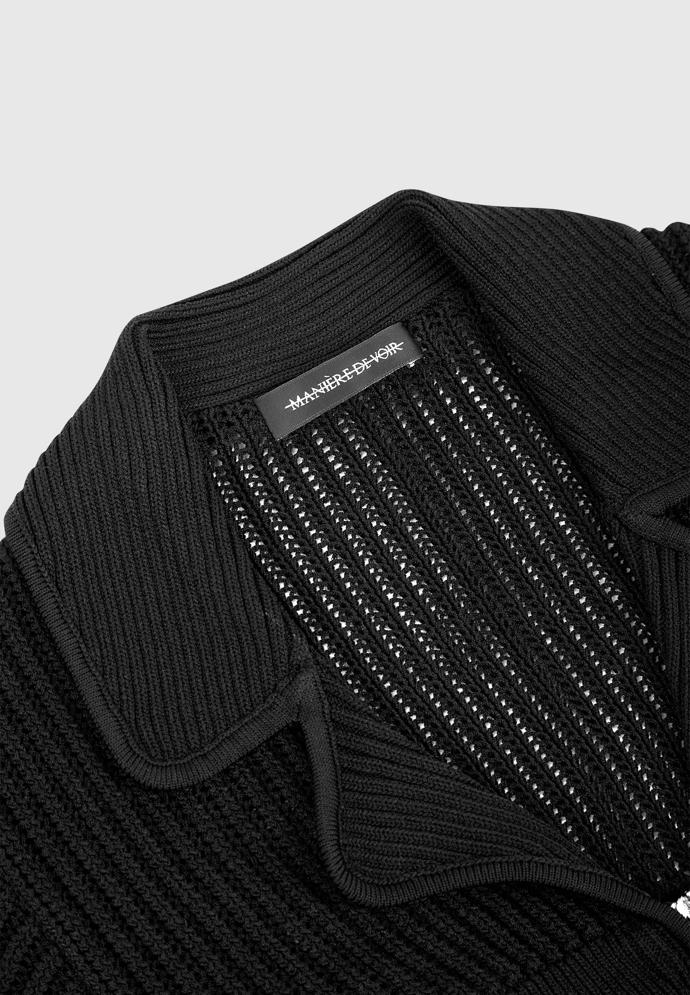 Zip Front Knitted Crop Top - Black